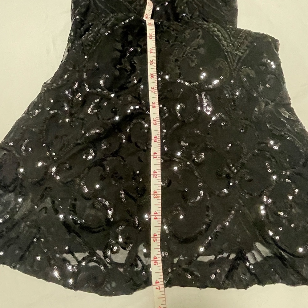 Windsor Black Halter Sequin Gown - Picture 9 of 12